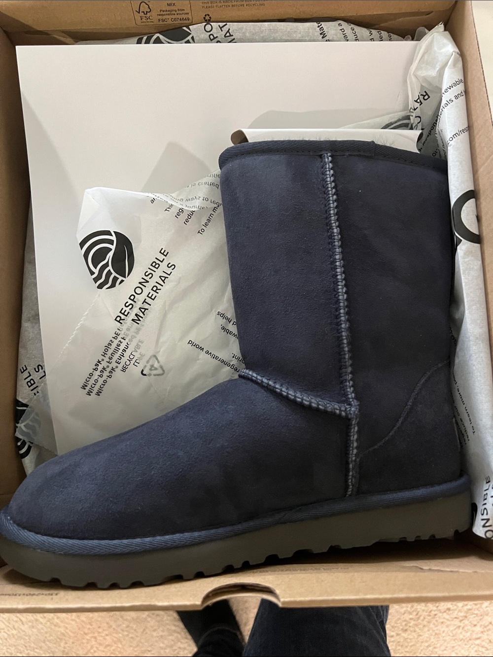 NIB Navy Blue Classic UGG Treaded SugarSole Boot Outsole